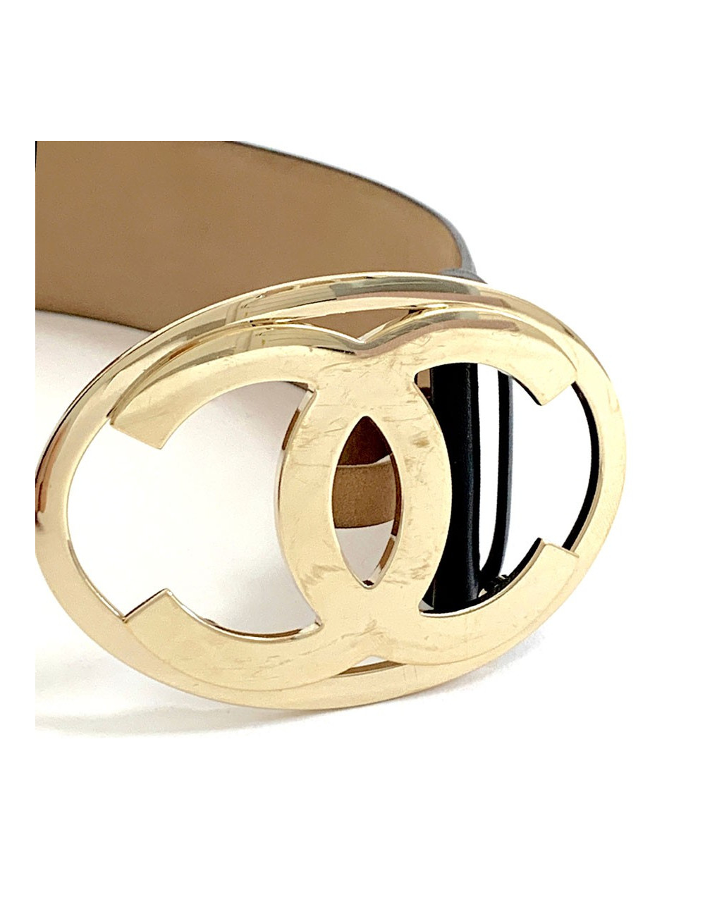 Ceinture CHANEL CC cuir marron