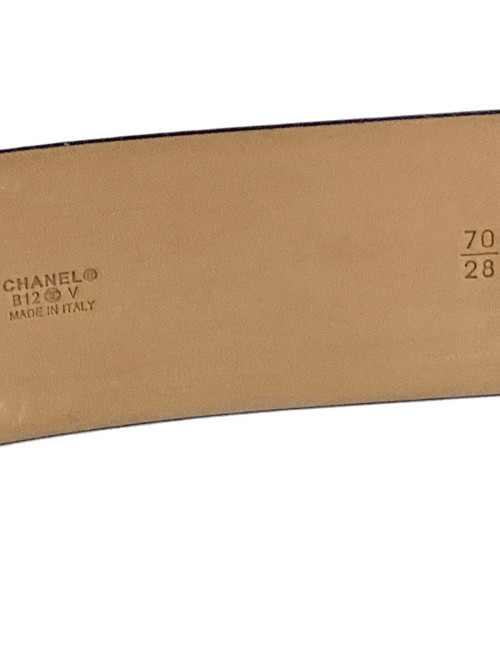 Ceinture CHANEL CC cuir noir T70