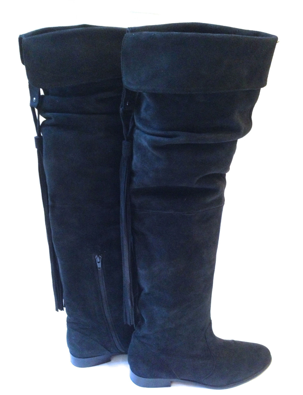Bottes JL SCHERRER T 39  en veau velours noir