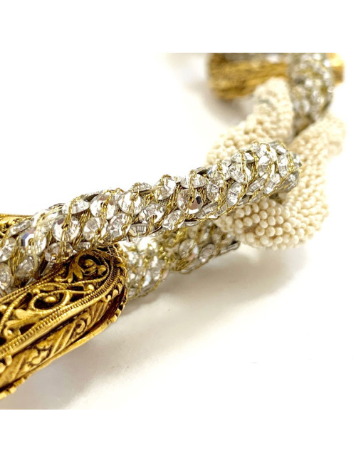 Collier chaine dorée/perles