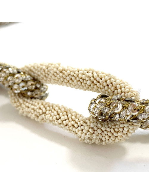 Collier chaine dorée/perles