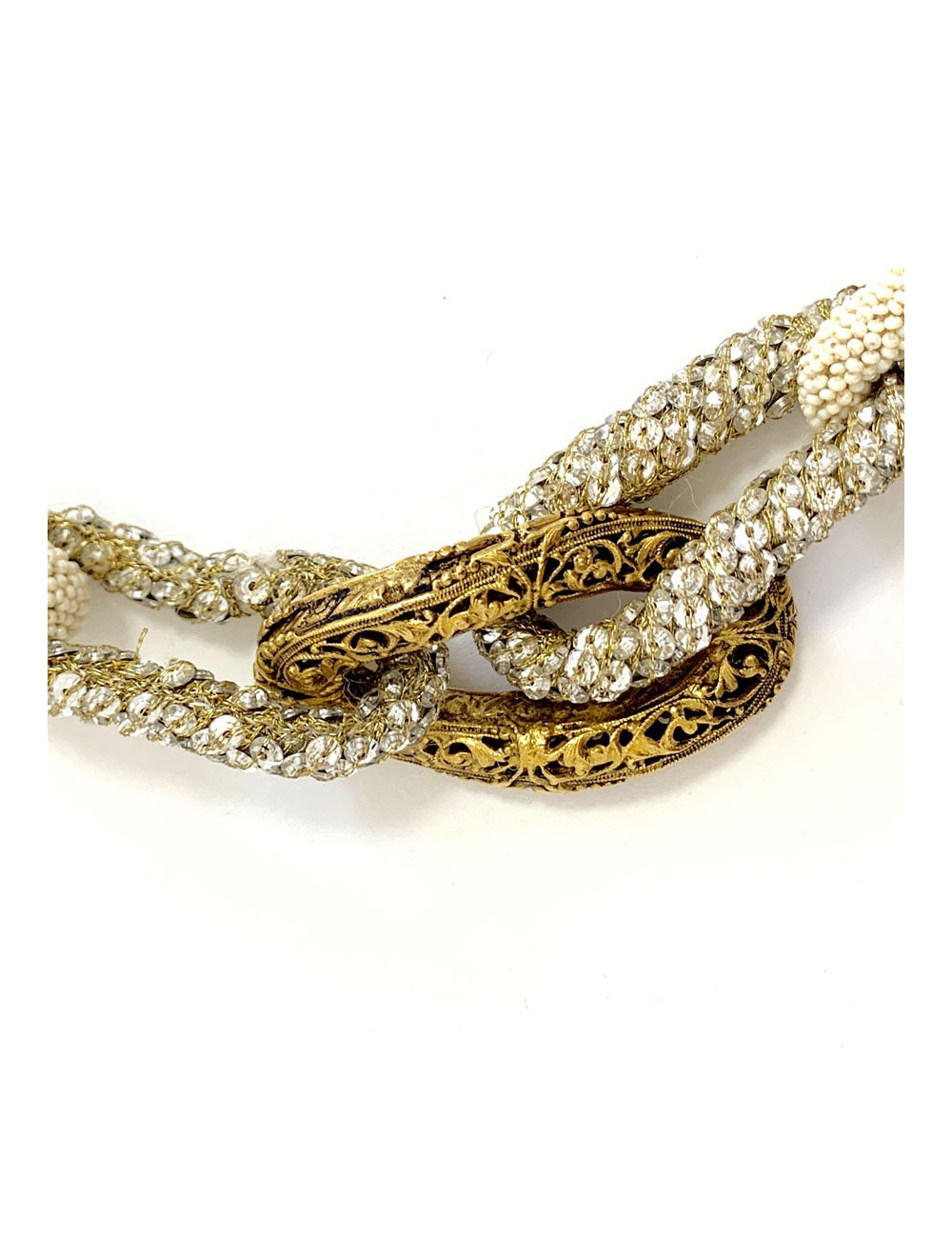 Collier chaine dorée/perles