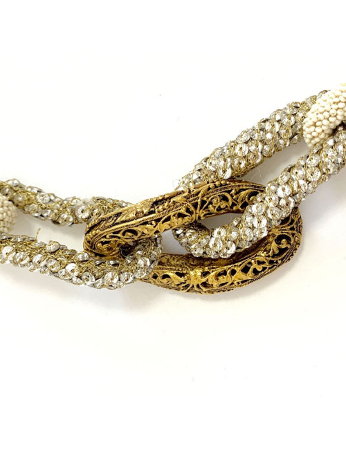 Collier chaine dorée/perles