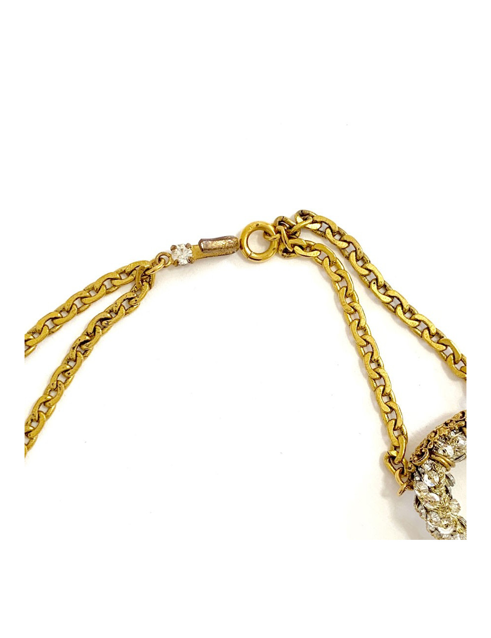 Collier chaine dorée/perles