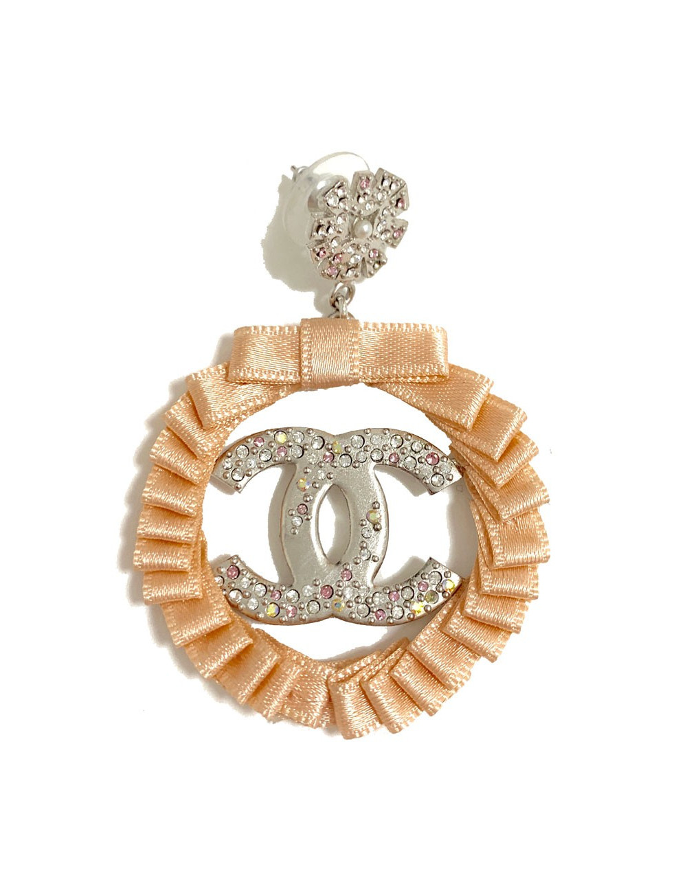 Clous pendants CC CHANEL roses