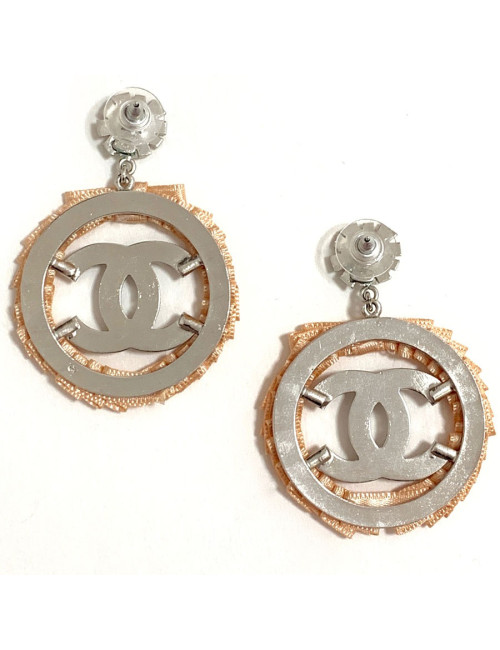 Clous pendants CC CHANEL roses
