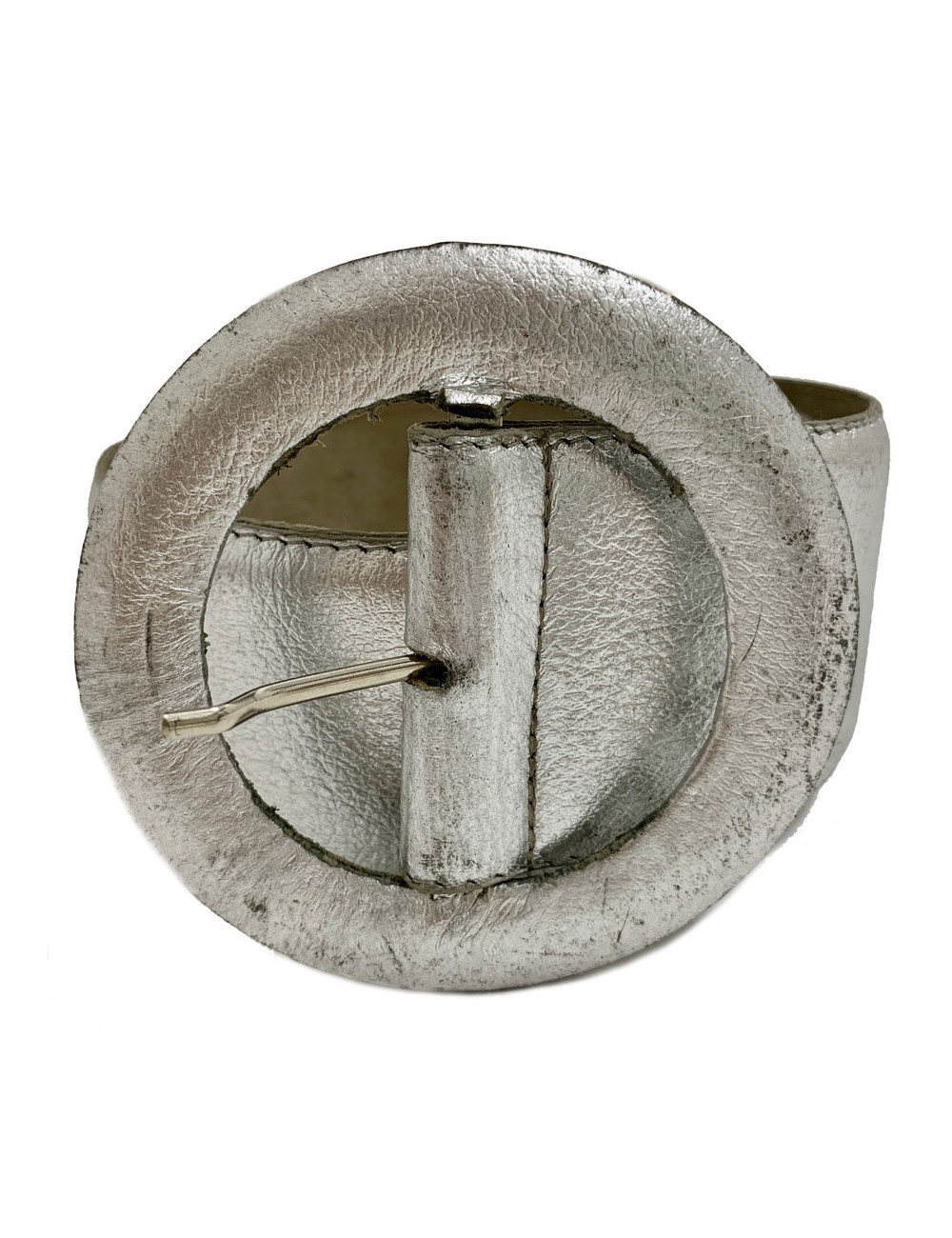 Ceinture GUY LAROCHE cuir argent Vintage