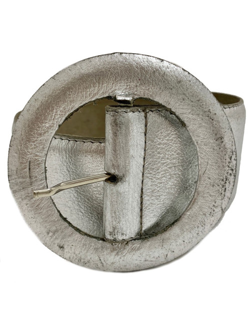 Ceinture GUY LAROCHE cuir argent Vintage