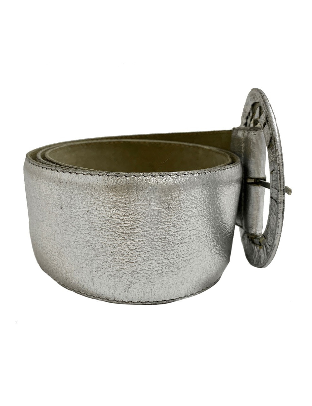 GUY LAROCHE Vintage belt in silver-colored leather