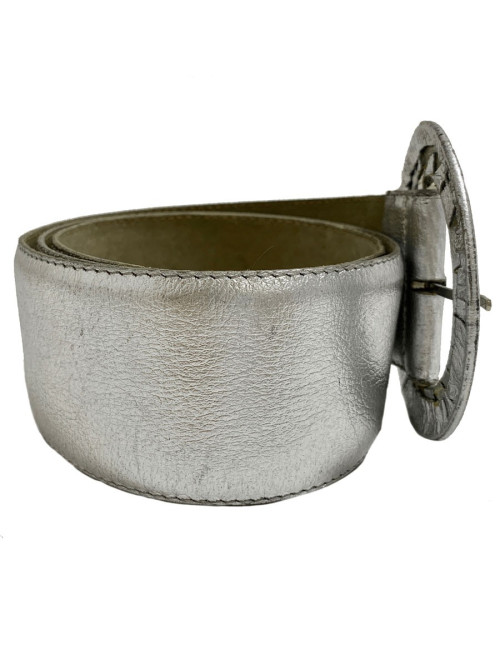 GUY LAROCHE Vintage belt in silver-colored leather