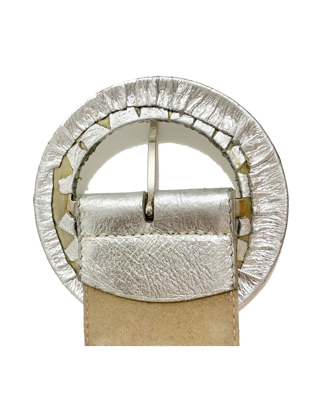 GUY LAROCHE Vintage belt in silver-colored leather