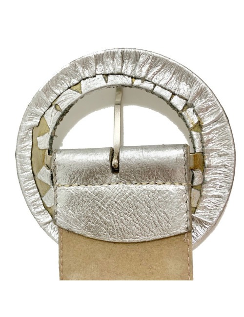 GUY LAROCHE Vintage belt in silver-colored leather