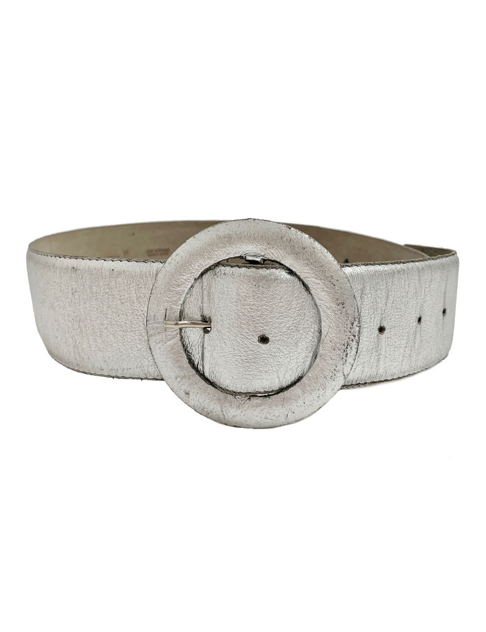 GUY LAROCHE Vintage belt in silver-colored leather