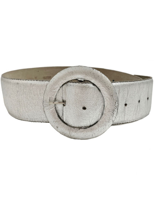 GUY LAROCHE Vintage belt in silver-colored leather