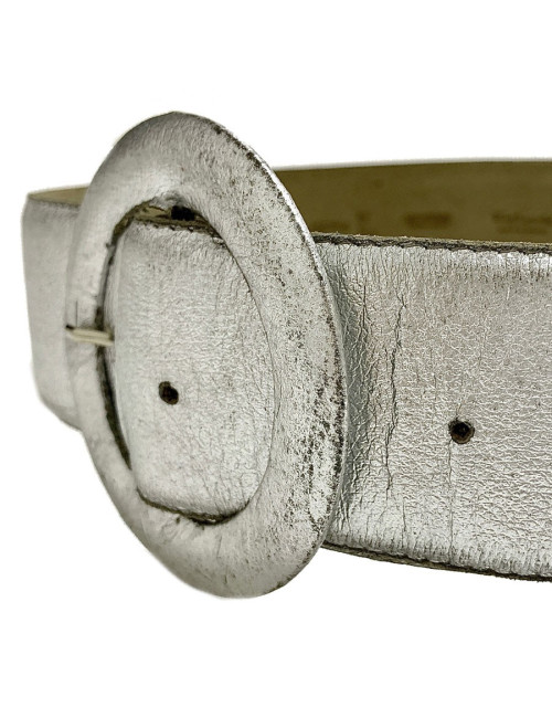 GUY LAROCHE Vintage belt in silver-colored leather