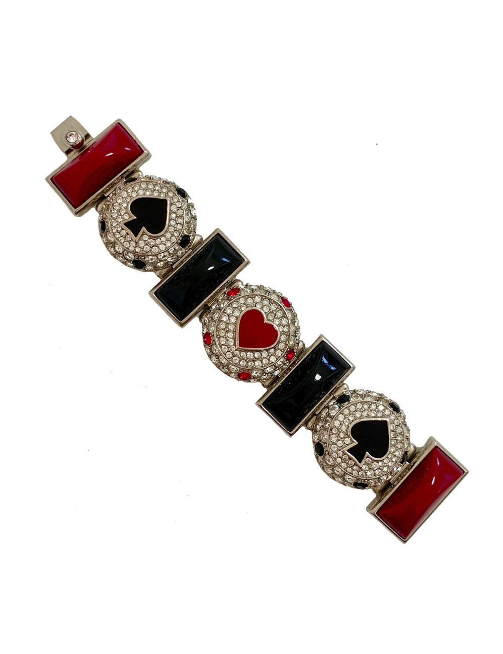Bracelet CHRISTIAN DIOR pique et coeur strass
