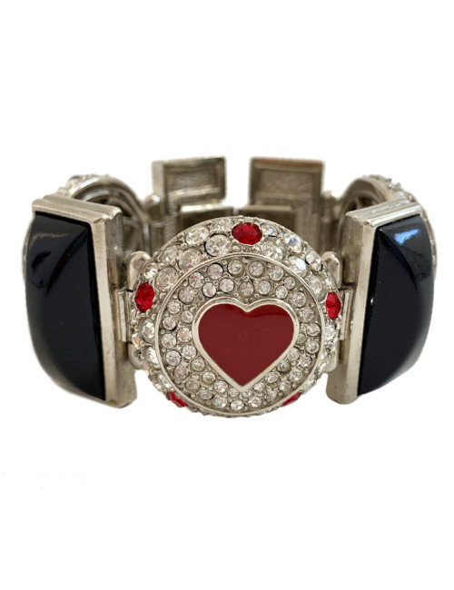 Bracelet CHRISTIAN DIOR pique et coeur strass