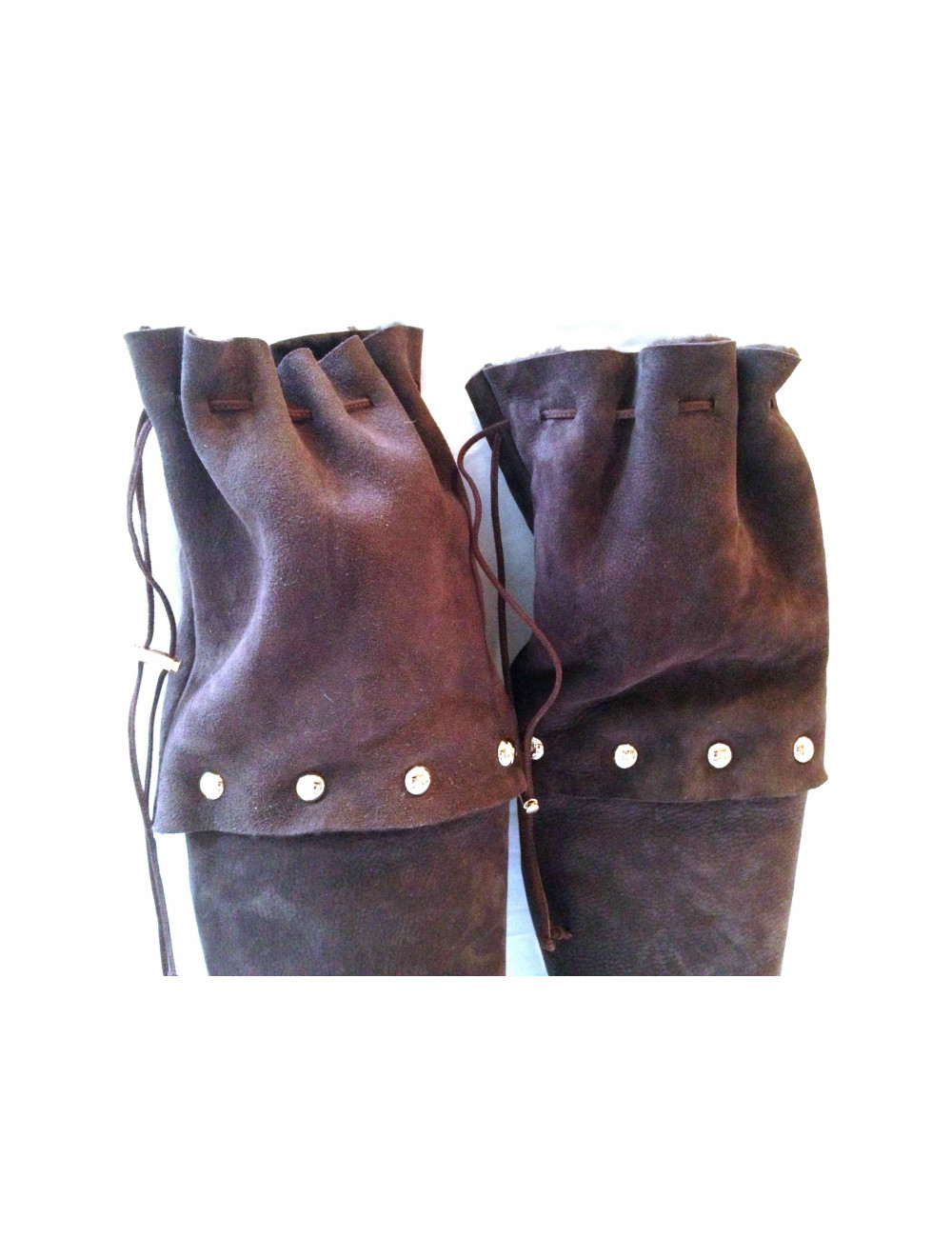 Bottes CESARE PACIOTTI à talons en veau velours marron 