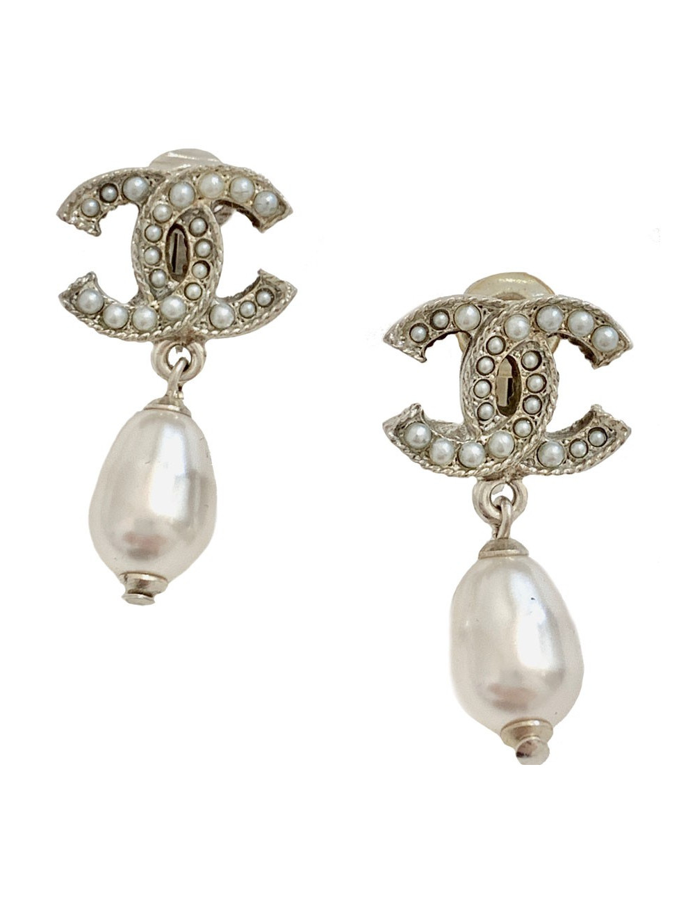 Clips pendants CHANEL perles nacrées