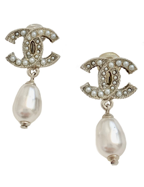 Clips pendants CHANEL perles nacrées
