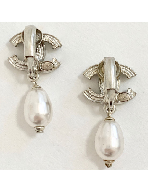 Clips pendants CHANEL perles nacrées