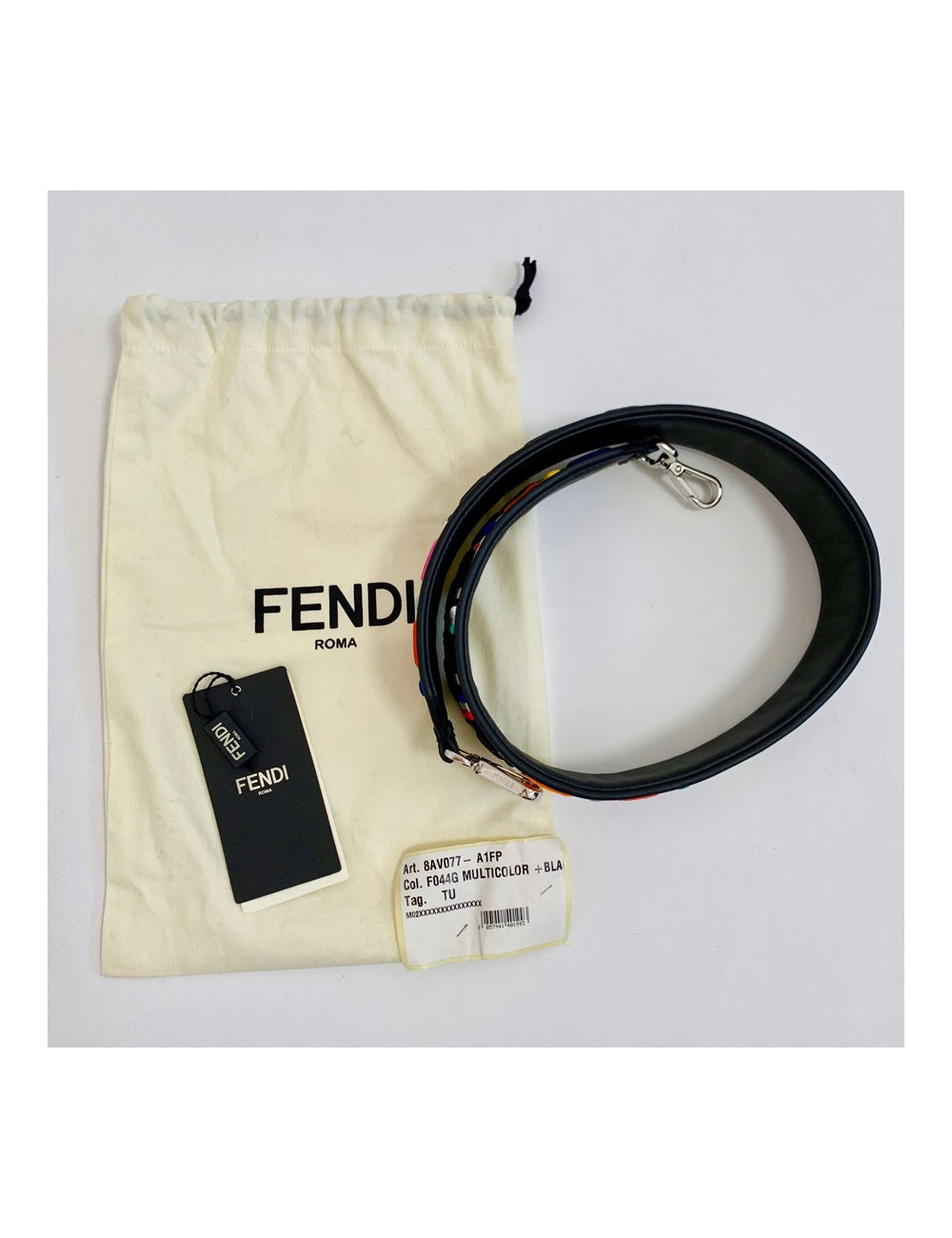 FENDI bandoulière Strap You multicolore en cuir et tissu