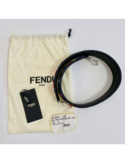 FENDI bandoulière Strap You multicolore en cuir et tissu