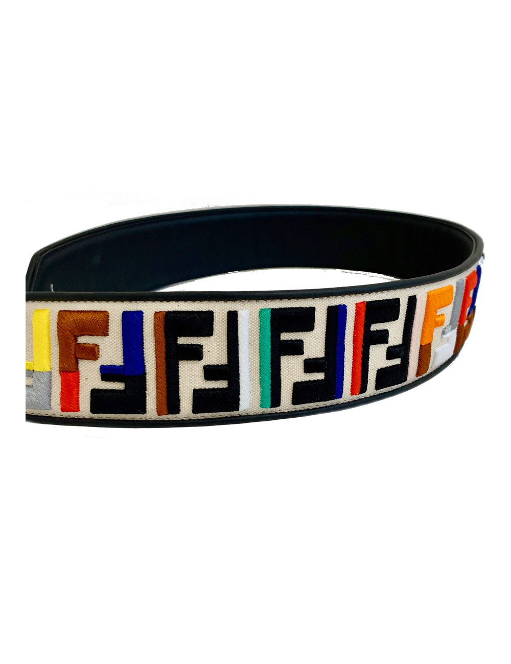 FENDI bandoulière Strap You multicolore en cuir et tissu