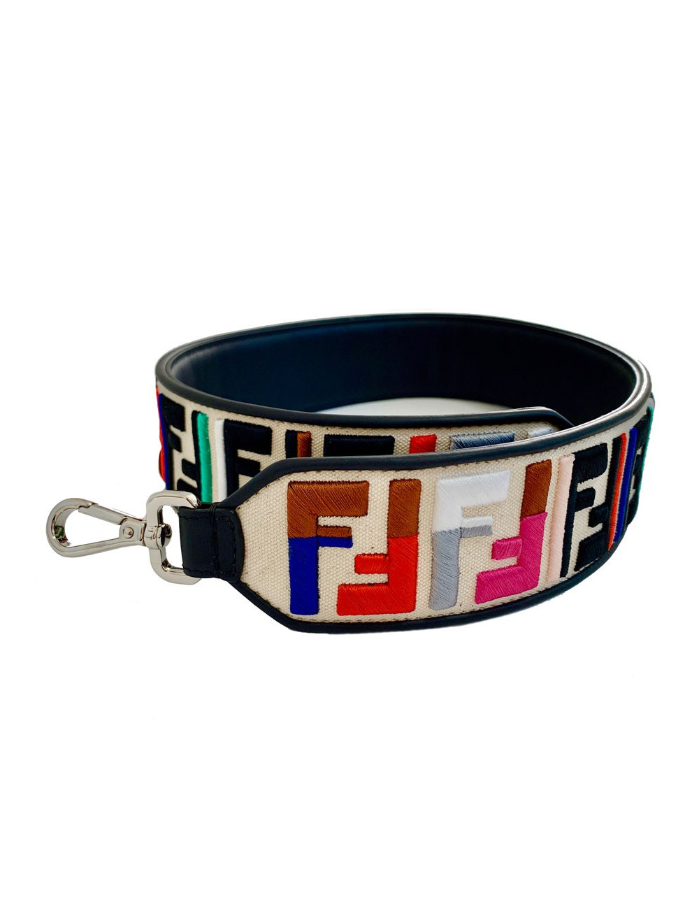 FENDI bandoulière Strap You multicolore en cuir et tissu