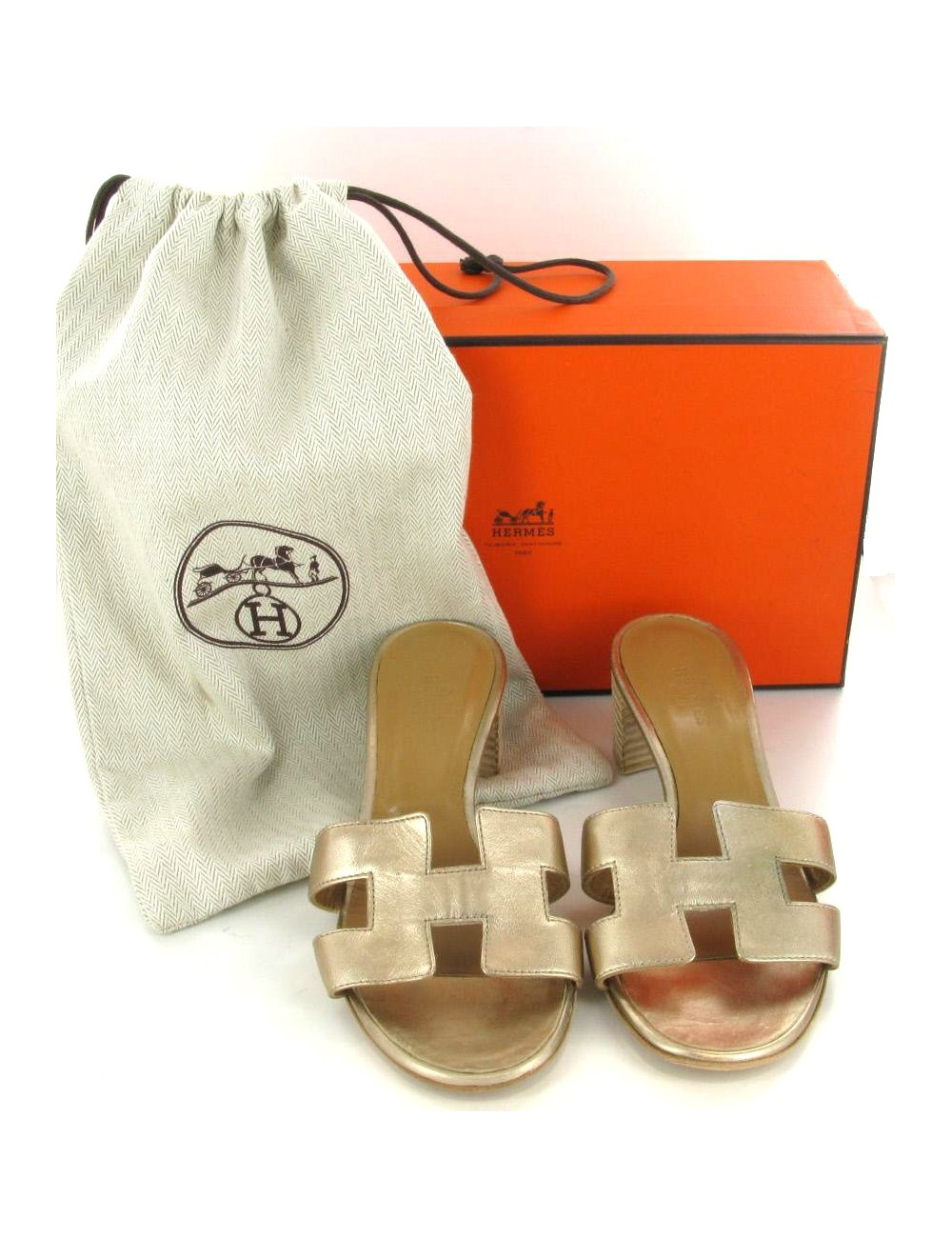 Sandales HERMES Oasis gold T 35