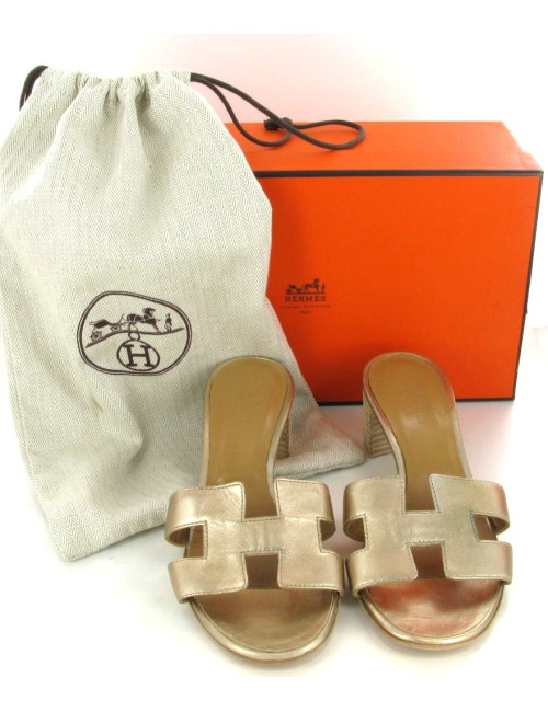 Sandales HERMES Oran gold T 35