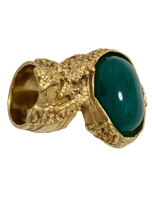 Bague Arty YVES SAINT LAURENT verte T52 par Stefano Pilati