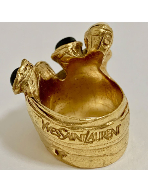 Bague beige et noir YSL SAINT LAURENT par Stefano Pilati