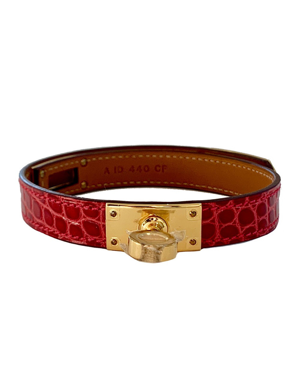 Bracelet kelly HERMES rose en alligator