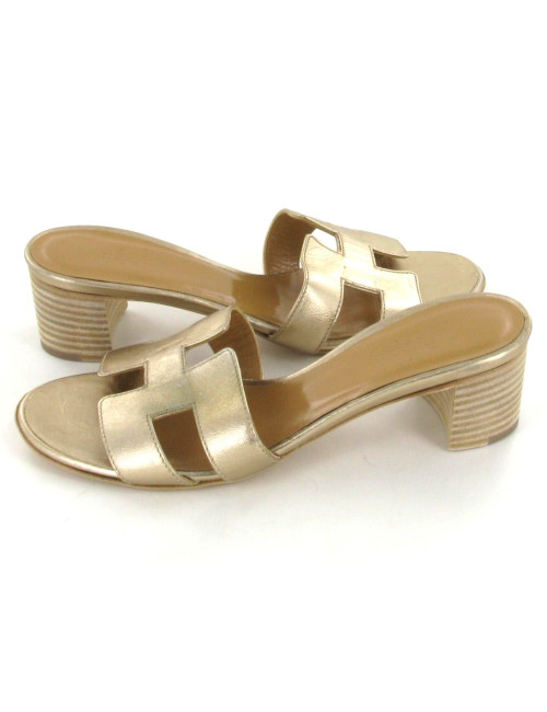 Sandales HERMES Oran gold T 35