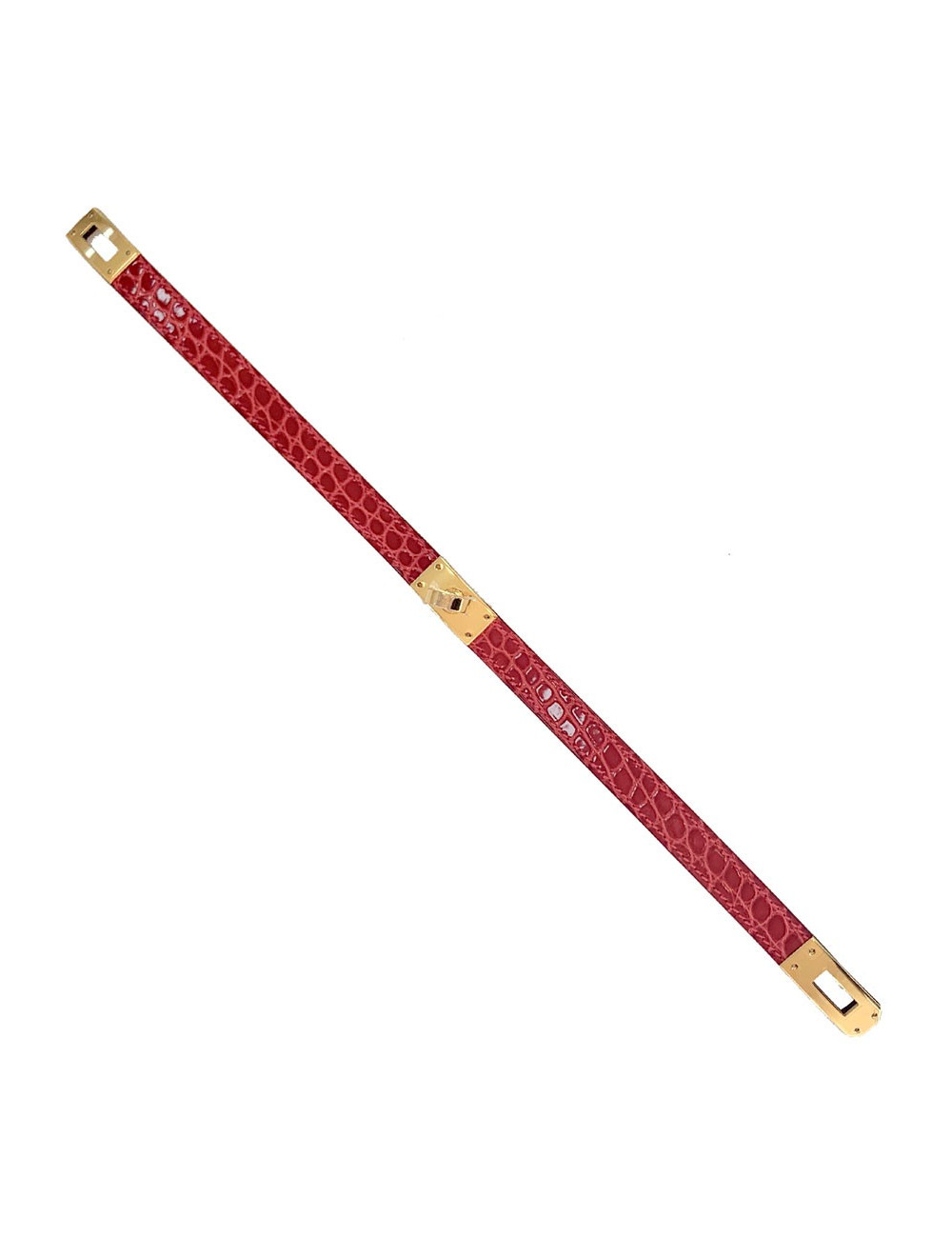 Bracelet kelly HERMES rose en alligator