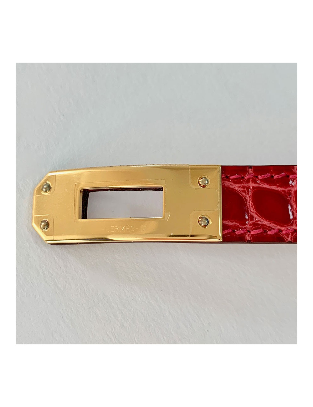 Bracelet kelly HERMES rose en alligator