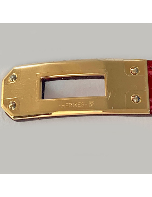 Bracelet HERMES Kelly en alligator rose