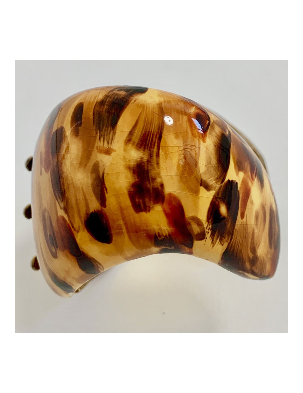 YVES SAINT LAURENT tortoise shell and metal cuff
