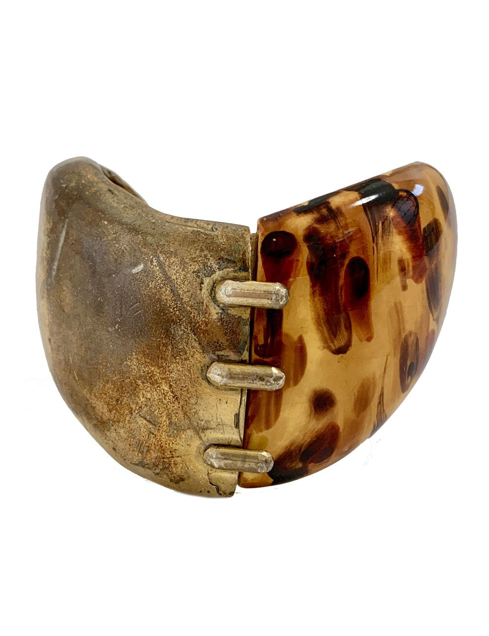 YVES SAINT LAURENT tortoise shell and metal cuff