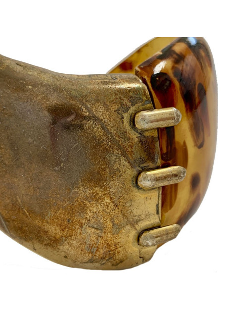 YVES SAINT LAURENT tortoise shell and metal cuff
