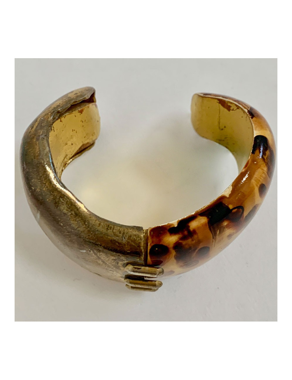 YVES SAINT LAURENT tortoise shell and metal cuff