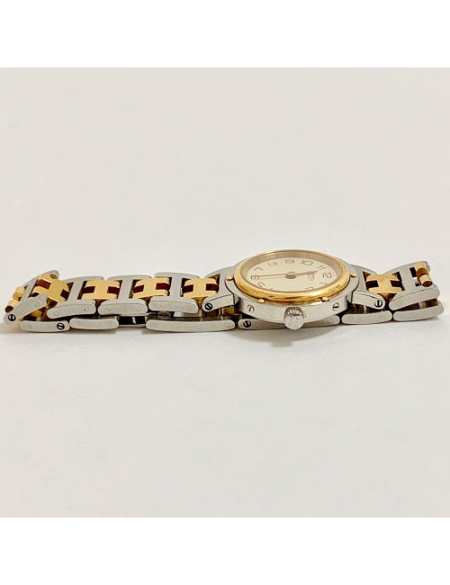 Montre Clipper HERMES femme acier plaqué or