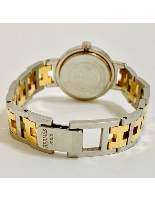 Montre Clipper HERMES femme acier plaqué or