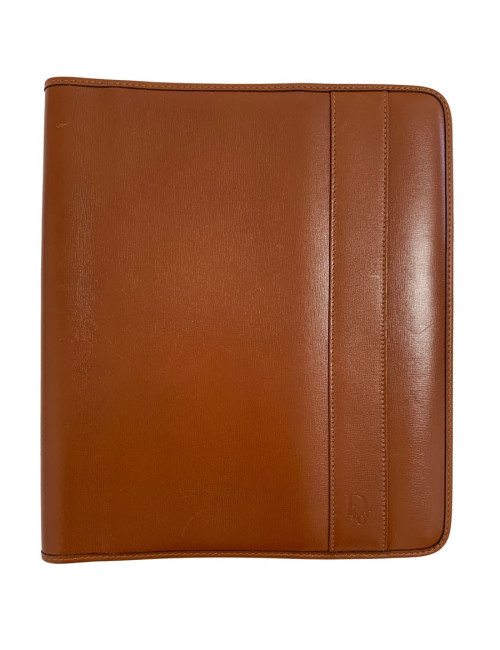 Couverture de répertoire CHRISTIAN DIOR cuir marron Vintage
