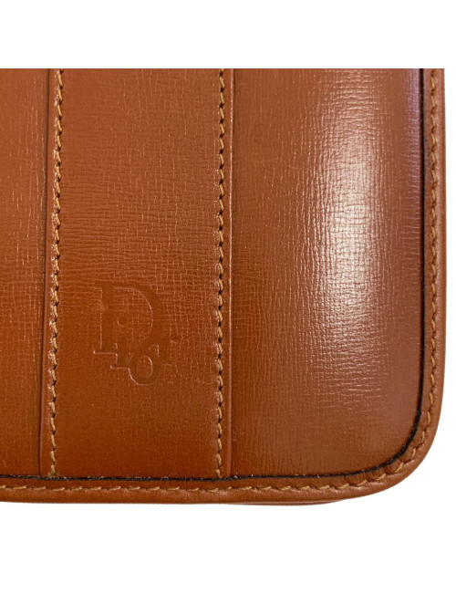 CHRISTIAN DIOR Vintage Brown Leather Directory Cover - Occasion