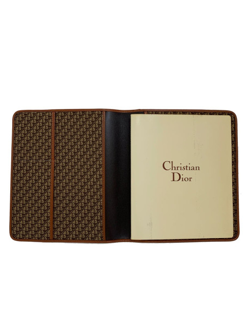 Couverture de répertoire CHRISTIAN DIOR cuir marron Vintage