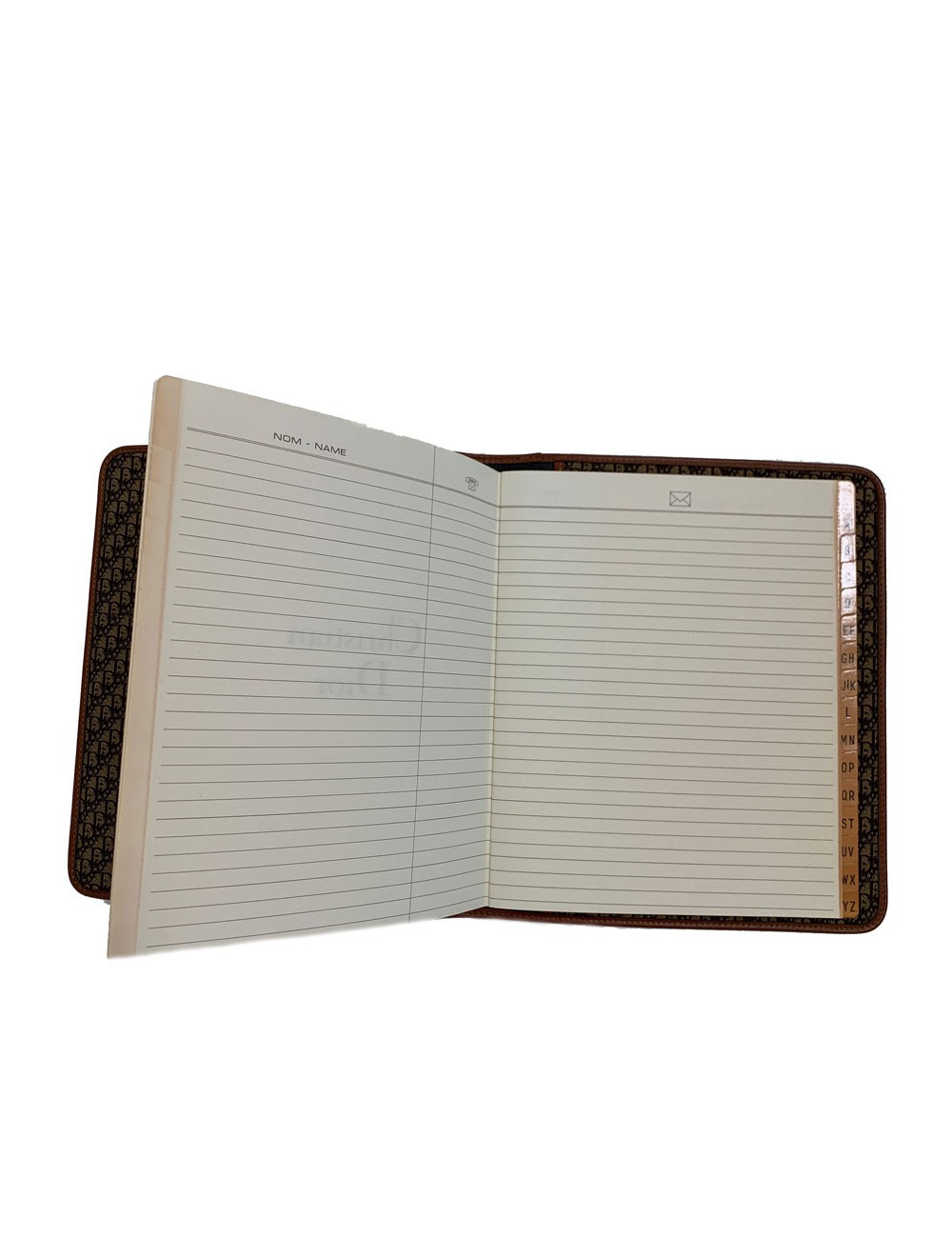 Couverture de répertoire CHRISTIAN DIOR cuir marron Vintage