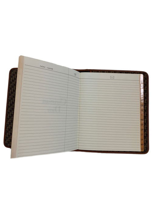 CHRISTIAN DIOR Vintage Brown Leather Directory Cover - Occasion