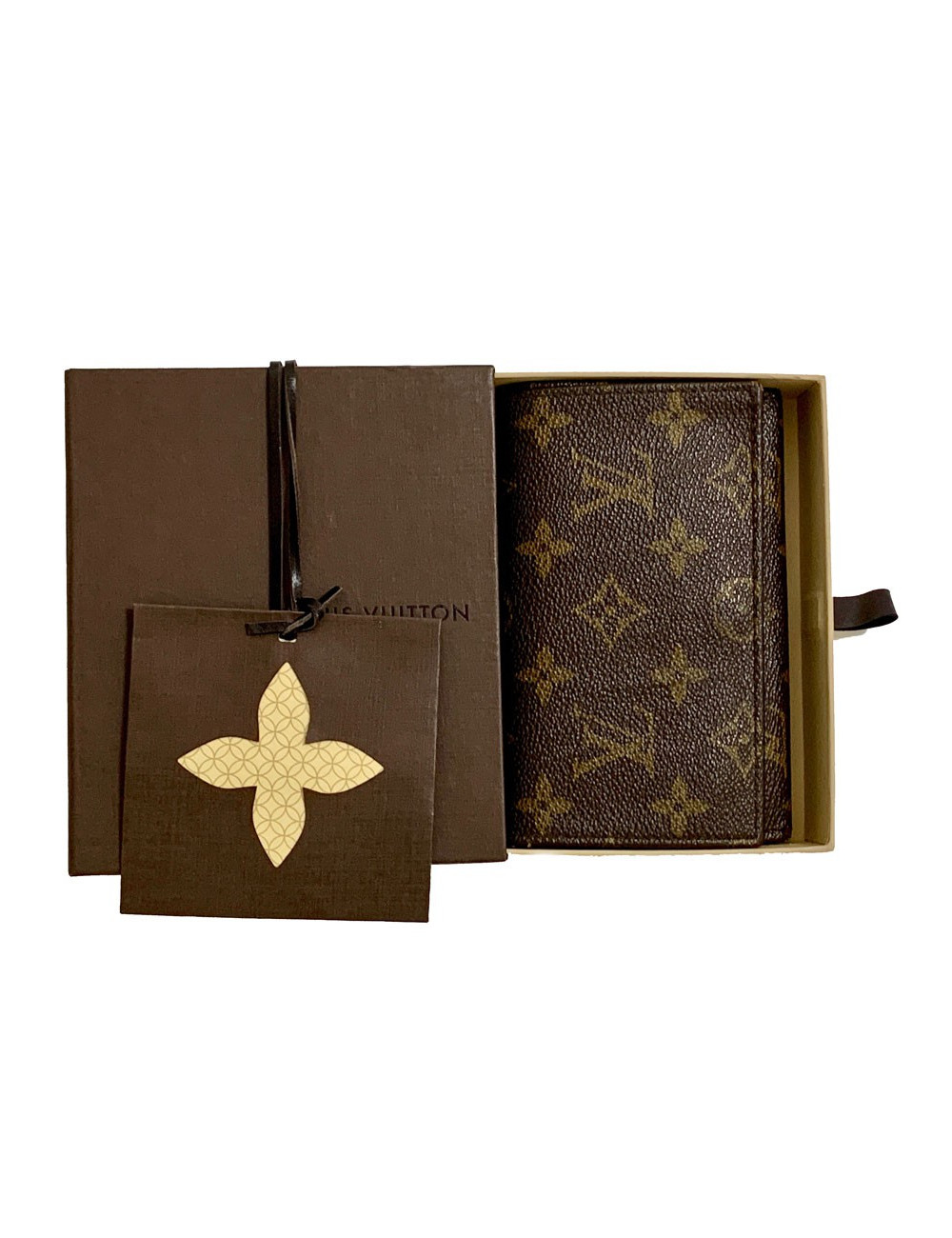 Portefeuille LOUIS VUITTON marron occasion en toile monogram